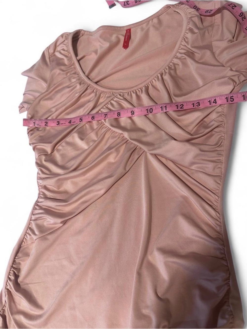 Ruby Ribbon Ruched Scoop Neck Top - Dusty Rose - Picture 5 of 6